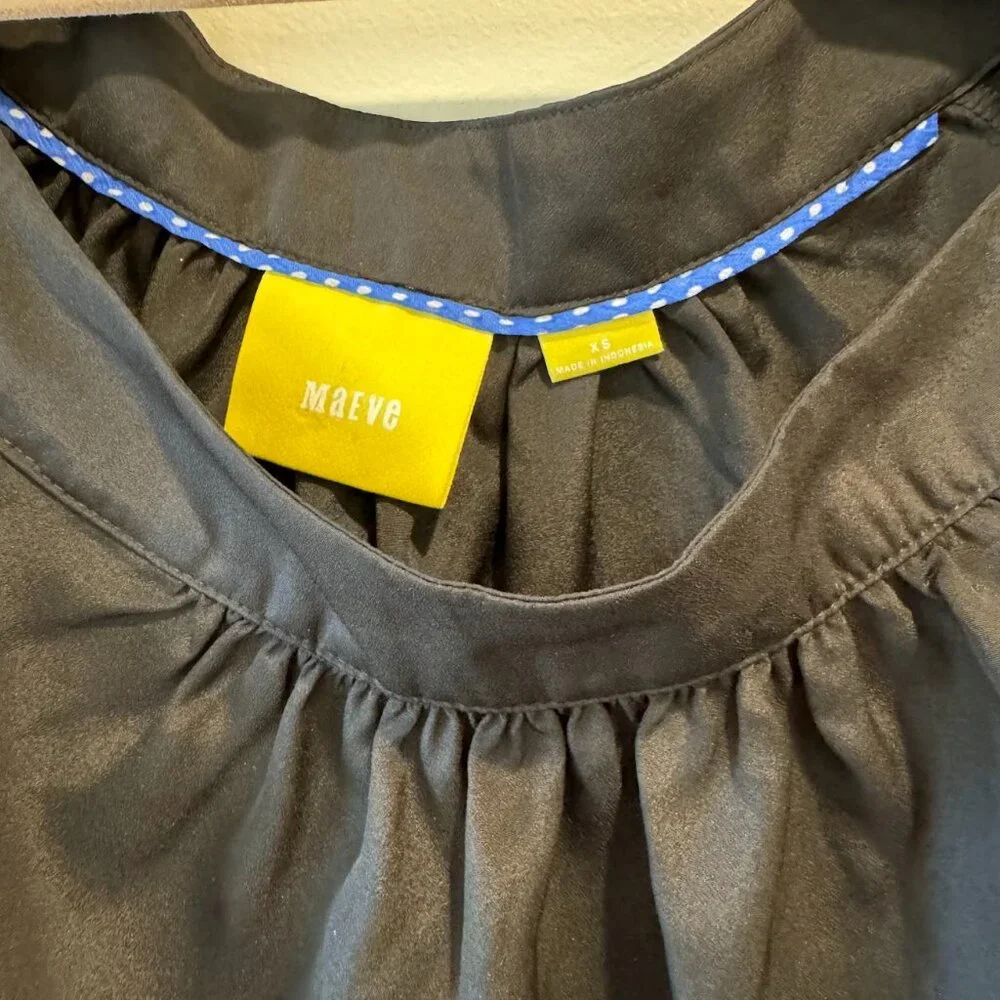 Maeve Black Boat Neck 3/4 Sleeve Top - Picture 4 of 6